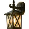 SUZNIU Applique da Esterno, Applique da Parete Vintage LED, Lampada da Esterno Vetro Alluminio, E27 Lampada da Giardino Impermeabile, senza Lampadina, per Garage, Illuminazione Terrazza Bronzo