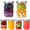 FoiiLiio 6 pezzi Barattoli per conserve 500ml,Barattoli Vetro con Coperchi,Mason Jar,Vasetti per marmellata,Vasetti Vetro con Coperchio per Conserve per Marmellate,Yogurt,Miele