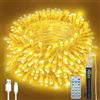 Electight Catena Luminosa per Esterni, 20 M 200 Led, Impermeabile, Ricaricabile, con Usb, Telecomando, Timer, 8 Modalità, Regolazione Della Luminosità, per Interni Esterni, Giardino, Natale, Festa