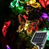 SALCAR Catena di luci a energia solare per esterni, con farfalla, 10 m, 50 LED, impermeabile, per giardino, alberi, terrazze, Natale, matrimoni, feste - colorata