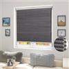 WOLTU Tenda Plissettata a Nido d'Ape, Tenda Avvolgibile Plissettata oscurante al 100% per Protezione solare e privacy di porte e finestre, senza Foratura, Colore Grigio Scuro-bianco 60x120 cm