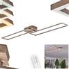 hofstein Plafoniera a LED HOFSTEIN Brina, lampada da soffitto dimmerabile in metallo/plastica marrone/oro/bianco, moderna, CCT regolabile, tramite telecomando, 40 watt, soggiorno, cucina, camera letto