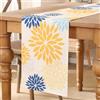 AwzyGous Runner da Tavola Giallo Senape Blu Navy Floreale Dalia Runner da Tavolo Moderno Autunnale Tavolo da Cucina Decorazione Tovaglia per Matrimonio Sala da Pranzo Interni Festa Decorazione 40x180 cm