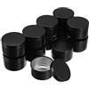 Imirootree Confezione da 30 barattoli in alluminio nero contenitori per candele in metallo ricaricabili con tappo per fare candele, artigianato, condimenti da cucina （50 g）