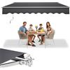 UISEBRT Tenda da sole in alluminio per Balconi con Braccio Articolato Tenda Parasole a Cassonetto Snodabile protezione solare (Grigio Scuro, 300 x 250 cm)