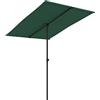 vidaXL Ombrellone da Esterni con Palo in Alluminio Parasole Protezione per Il Sole Telo Protettivo Tenda Accessori da Esterni 2x1,5 m Verde