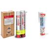 Fischer 2x 750ml Bi-Pack Schiuma Poliuretanica Espansa Isolante in Imballo Protettivo & Silicone Acetico Multiuso SAM 280 Trasparente, Sigillante Antimuffa per Vetro, Alluminio