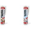 Fischer Sigillante Multiuso Acrilico SA 310 Bianco, Ottimo per Supporti Porosi, Muro, Legno, Cartongesso & Silicone Acetico Multiuso SAM 280 Trasparente, Sigillante Antimuffa per Vetro, Alluminio