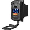 Meijeegu USB per veicoli qc3.0 + PD + voltmetro è adatto per veicoli da 12 V/24 V, barche, motocicli, SUV, autobus, camion, tettoie, barche.