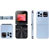 AZUIQiMeng Mini i15 Pro Telefono Cellulare Sbloccato 2024, Telefono Cellulare più Piccolo Al Mondo Sbloccato, Cellulare Per Anziani, Dual Sims, 1000mAh, 1.8 inch (Blu)