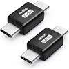 Seminer Adattatore USB C 80Gbps (2 Pack), Connettore di Trasferimento Dati USB 4.0 Type-C Maschio-Maschio Compatibile con iPhone 16/15, Samsung, MacBook e altri Dispositivi USB-C