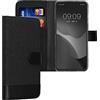 kwmobile Custodia Compatibile con Motorola Moto G73 5G Cover Portafoglio - Case Chiusura Magnetica Portacarte Tessuto Similpelle antracite/nero