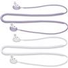 kwmobile 2x Laccetto Portauricolari Compatibile con Samsung Galaxy Buds 2 - Cordino Portacuffie In-Ear - Laccio Ferma Cuffiette bianco/lavanda