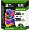 SUNPRINTZ 308XL Cartuccia d'inchiostro Sostituzione per Cartucce HP 308 Nero e Colore, 308 XL Compatibile con HP Envy 6120e 6132e 6520e 6100e 6532e 6110e 6122e 6130e 6132e 6155e Deskjet 4320 2920 2910 2922