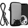 kwmobile Custodia in Neoprene con Zip per Smartphone - Portacellulare a Tracolla - Porta Cellulare da Collo Universale - Cover Borsa Telefono