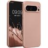 kwmobile Custodia Compatibile con Google Pixel 9 PRO XL Cover - Protezione Back Case Morbida - Silicone TPU Effetto Metallizzato Oro Rosa Metallizzato