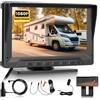 Hodozzy Telecamera Posteriore Radar Kit, 1080P Telecamera Retromarcia per Auto con Monitor 7 Pollici con Visione Notturna Colori, Linea di Retromarcia, Posteriore Telecamera Grandangolare per 12 V