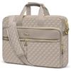 MOSISO 13-13,3 Pollici Borsa Porta Tracolla PC Laptop,Valigetta per Donne&Uomini,14 Pollici Quadrato Trapuntato Borsa Porta Computer Ufficio Viaggi Affari con 3 Tasche&Cinturino,Marrone Taupe