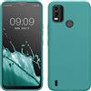 kwmobile Custodia Compatibile con Nokia C21 Plus Cover - Back Case per Smartphone in Silicone TPU - Protezione Gommata - petrolio matt
