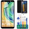 SRJTEK Per la sostituzione dello schermo di Samsung Galaxy A7 2018 Per il display LCD di Samsung A7 2018 Per il touch screen di Samsung A750 Parti di riparazione del digitalizzatore. Kit con telaio (nero)