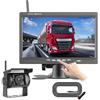 Hikity Wireless Retrocamera per Auto 7 Pollice LCD IPS Monitor Schermo Telecamera Retromarcia Impermeabile Telecamera Posteriore Visione Notturna per 12V-36V Camion/Camper/Rimorchi/Bus