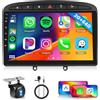 Hodozzy 2G 64G Android Autoradio per Peugeot 308 408 308SW 2007-2015 Radio Wireless Carplay Android Auto, Hodozzy 9 Pollici Touch Screen Stereo Auto,GPS WiFi, Bluetooth, FM/RDS EQ, 2 Din Radio per Peugeot