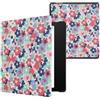 kwmobile Custodia eReader Compatibile con Amazon Kindle Oasis 10. Generation Cover - eBook Reader Flip Case - rosso/rosa antico/blu - Fiori Pastello