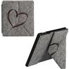 kwmobile Custodia Compatibile con Amazon Kindle Oasis 10. Generation - Cover Feltro con Chiusura Magnetica - marrone scuro Cuore