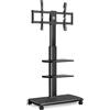 FITUEYES Supporto TV Da Pavimento Mobile Con 3 Ripiani Per TV 32-70 Pollici Fino A 40 Kg, Altezza Regolabile E Girevole, VESA Massimo 600×400, Ideale Per Appartamenti E Uffici