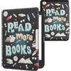 kwmobile Custodia eReader Compatibile con Tolino Shine 3 Cover - eBook Reader Flip Case - blu/giallo/verde - Scritta Read More Books