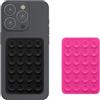 kwmobile Set da 2 Ventose per Telefono in Silicone - Ventosa Cellulare Compatibile con iPhone e Android - Supporto Adesivo - Rettangolare 5,5 x 8 cm - Rosa Matt/Nero
