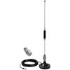 CYSSJF Antenna CB Magnetica 27 Mhz per Auto, Camion | Universale per Radio CB Midland, Uniden, President | Con 5m RG58-Cavo, Connettore UHF PL259 & BNC, Ø95 mm Base Calamita, Alta 67cm | Spedito dall'Europa