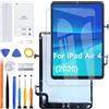 HLYGZX Display Schermo per iPad Air 4 2020 A2324 A2072 A2325 A2316 Nero | con kit di riparazione，IPS LCD，Display HD，Sostituire lo schermo