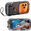 AuyKoo Custodia subacquea, impermeabile, per snorkeling, impermeabile, subacquea, impermeabile, 20 m, per iPhone 17, 16, 15, 14, 13, 12, 11 Pro Max/XS/X, Samsung Galaxy e altri telefoni cellulari