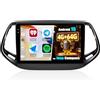 GOHHDL 4G+64G Autoradio Android per Jeep Compass 2017-2020 con Wireless Carplay Android Auto, Touch Stereo da 10.1 Pollici con GPS Navi WiFi SWC FM RDS EQ AHD Retrocamera&Mic
