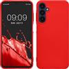 kwmobile Custodia Compatibile con Samsung Galaxy A25 Cover - Back Case Morbida - Protezione in Silicone TPU Effetto Metallizzato rosso scuro metallizzato