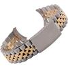 ROUREOX Cinturino Orologio Acciaio Inox Retro 13mm 19mm 20mm Banda Metallo Cinque Maglie Bracciale Ricambio per Rolex Oyster Perpetual Datejust - Argento + Oro 19mm