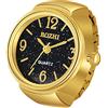 JewelryWe Orologio da dito da uomo e donna con elastico rotondo,anello orologio al quarzo semplice,regalo