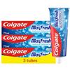 Colgate - Dentifricio Max Fresh Cristalli Freschezza - Alito Fresco - Tubo Riciclabile - Set di 3 tubi da 75 ml