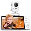 Boifun nova Baby Monitor Video e Audio 5″ IPS 2026, Telecamera 1080P, Visione Notturna Invisibile, VOX, Audio Bidirezionale, Zoom 3x, Ninne Nanne, Temperatura, Plug & Play Senza WiFi per Neonati