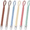 CLDY Catena di Ciuccio Bambino in Cotone con Tieni puliti i lecca-lecca | 6 clip per ciuccio, adatto per ciucci e dentizioni, adatto per ragazzi e ragazze (6 colori)