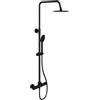 Parama Colonna Doccia Soffione Slim 20 cm in Ottone Nero Opaco mod. Liri