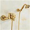 HomeLava Rubinetto Vasca da Bagno a Parete, Rubinetto Doccia in Ottone, Miscelatore Doccia Oro, Tubo da 150cm