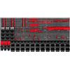 KADAX Scaffale da parete per attrezzi, grande, 174 x 78 cm, in plastica robusta, sistema modulare resistente ai raggi UV, pannelli da parete espandibili, scaffale (rosso e nero, 150 pezzi)