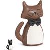 Virsus Fermaporta GATTO da pavimento 7153, accessorio decorativo, fermaporte in poliestere peso 1,2 kg con imbottitura pesante, per porte e finestre (Marrone in Pelle)