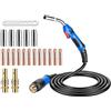 BOSYTRO Kit Cannola per Saldatura MIG/MAG MB25KD, 3m Torcia di Saldatura, con Connettore Euro, Set 20 Pezzi Deteriorabili incl. 250A per Saldatura CO₂/Argon in Officina & Industria