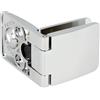 Gedotec Cerniera per porta in vetro, cerniera centrale Silver opaco SQUARE | Montaggio semplice del vetro tramite morsetti | Utilizzo al centro - versione aperta