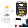 Creative Deco Set Vernice Lavagna Nera Gesso 1000ml + Primer per Pareti 1L | per Pareti, Mobili, Legno, Vetro, Metallo | Vernice Opaca, Atossica con Primer Migliore Aderenza, Protezione dalle Macchie