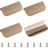 MOROBOR Tira Bordo per Dita, 4 Pezzi Tira Cassetti con Adesivo Autoadesivo, Maniglia per Cassetti con Bordo Arrotondato in Lega di Alluminio Invisibile per Armadio, 80mm/Bronzo