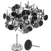 QUARKZMAN 60Pcs Borchie Per Tappezzeria, 11mmx17mm Testa Piatta Borchie Decorative Chiodi Per Mobili Divani Testiere, Nero